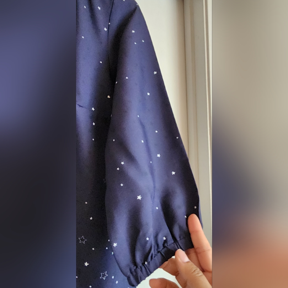 Eshakti Wayward Fancies Pleat Constellation Print Crepe Tunic Mini Dress‎ Size L - Picture 3 of 5